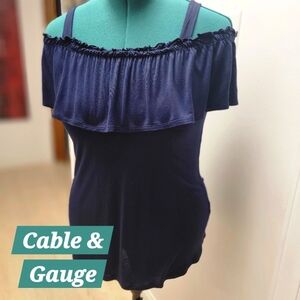 Cable and Gauge medium lightweight off the shoulder top
